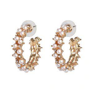 MIcro Pearl Earrings Hoops and Zirconia